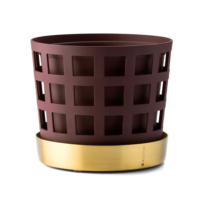 Klong Trio Square Kruka M&ouml;rkr&ouml;d &Oslash;12 Cm / Small - Krukor M&auml;ssing M&ouml;rkr&ouml;d - 31700R