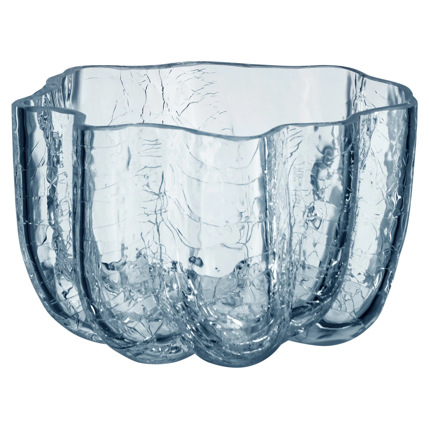 Kosta Boda Crackle Ljuslykta Cirkul&auml;r 58 Mm - Ljuslyktor Glas Bl&aring; - 7062423