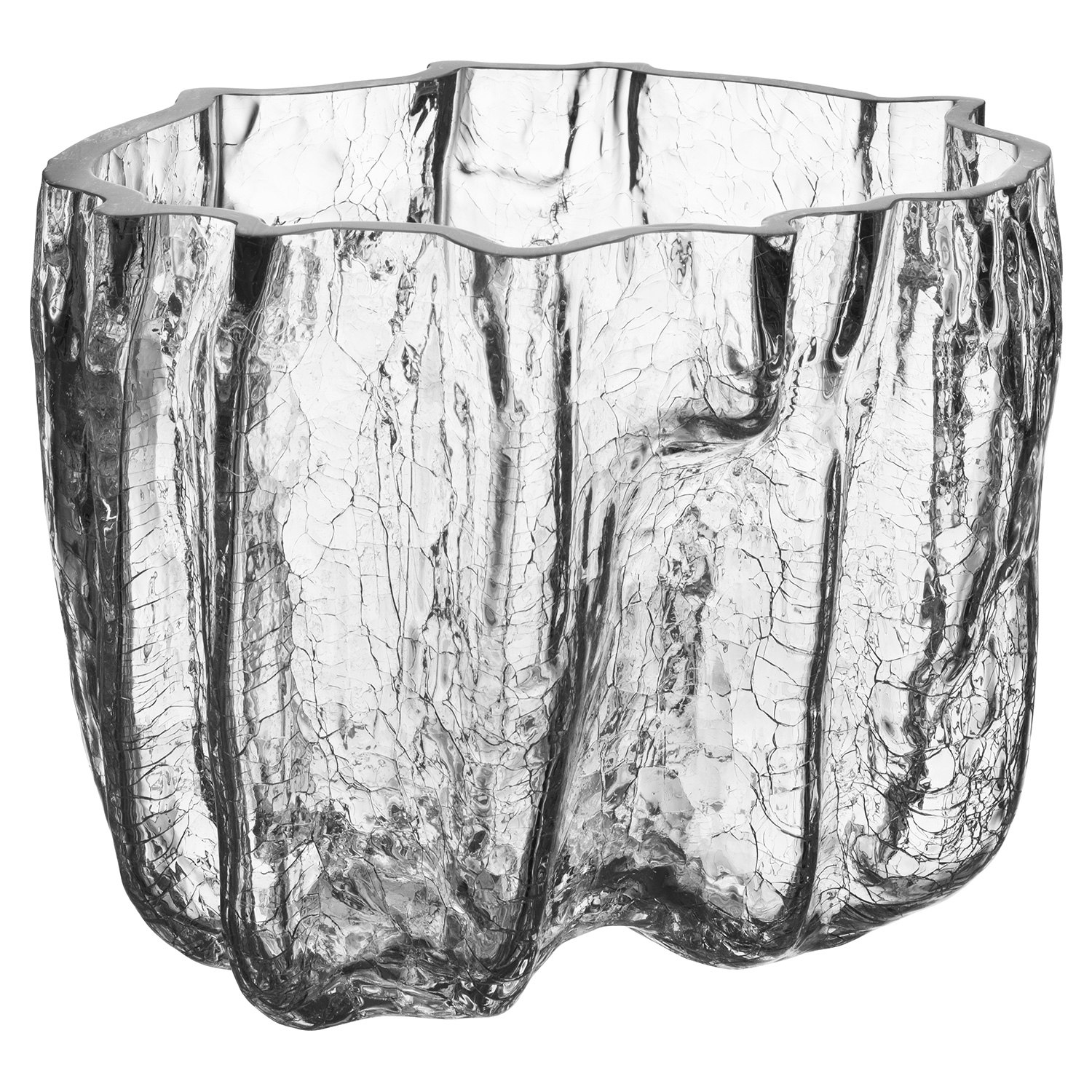 Kosta Boda Crackle Vas Klar 16 Cm - Vaser Munbl&aring;st Glas Klar - 7052008