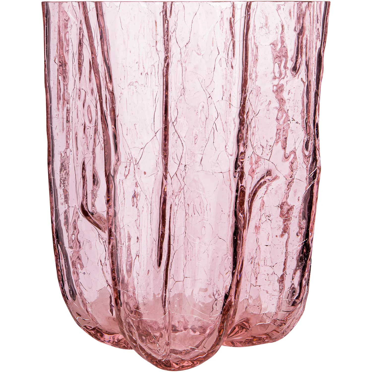 Kosta Boda Crackle Vas 21x27 Cm Rosa - Vaser Munbl&aring;st Glas Rosa - 7042113