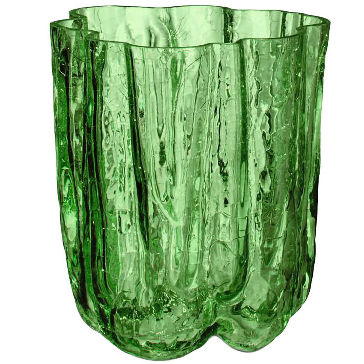 Kosta Boda Crackle Vas 121 Mm M&ouml;rkgr&ouml;n - Vaser Kristallglas M&ouml;rkgr&ouml;n - 7042516