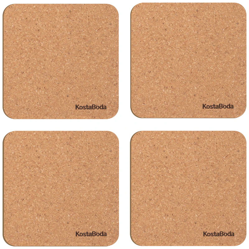 Viva Glasunderlägg Kork 4-pack, 10x10 cm