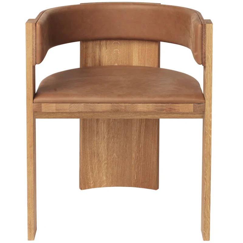 Collector Matstol, Varmlackerad Ek / Cognac Läder