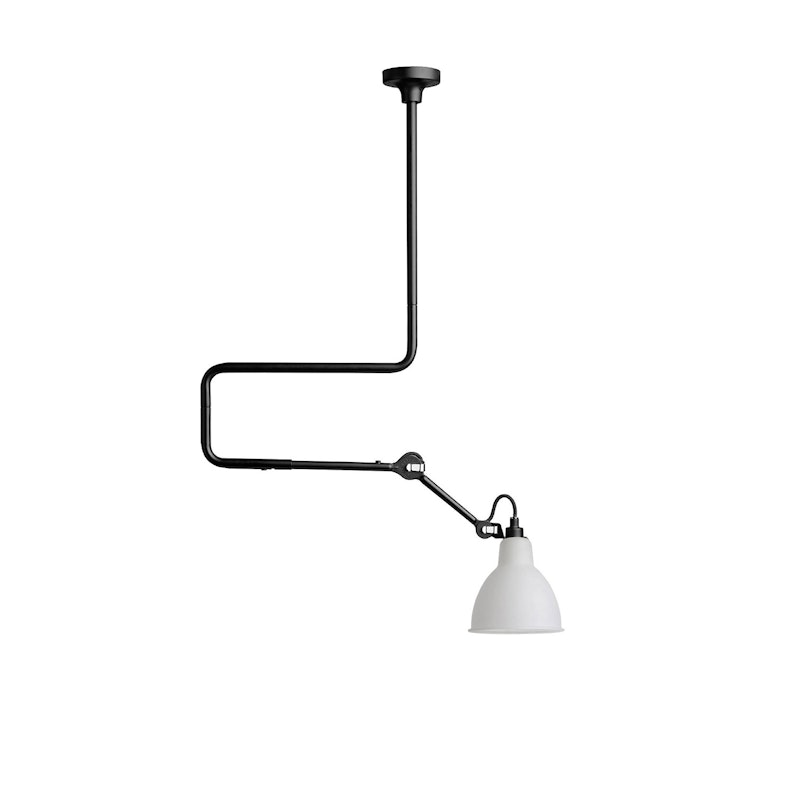 Lampe Gras N°312 Taklampa, Svart / Frostat Glas