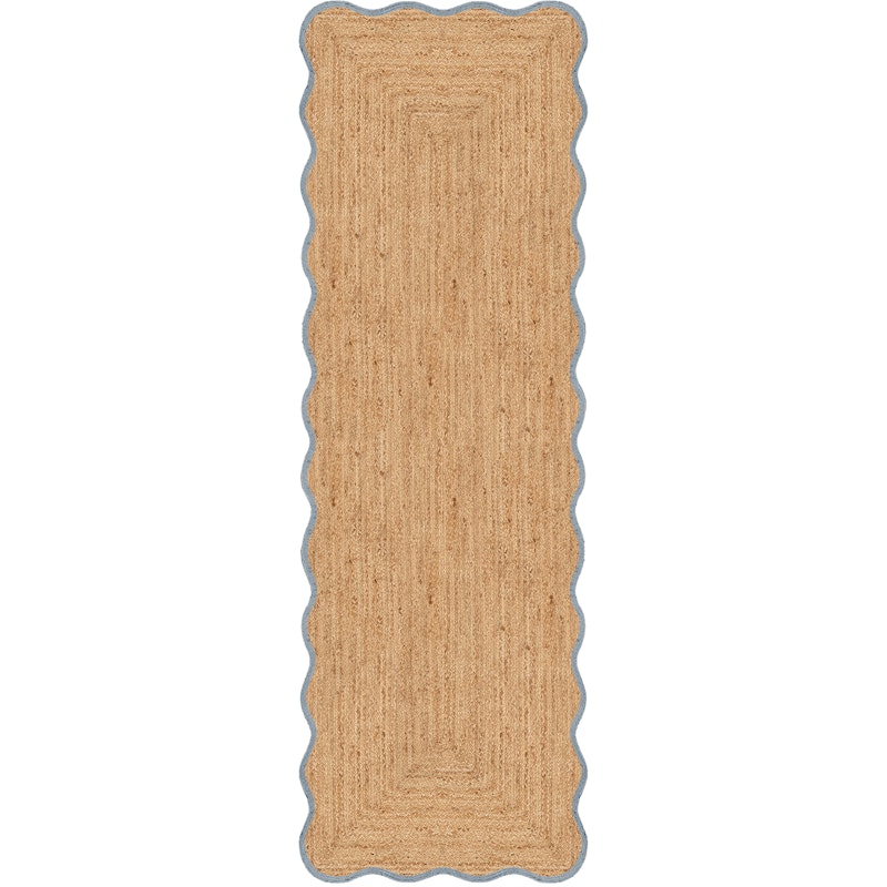 Scallop Jutematta 75x200 cm, Misty Blue