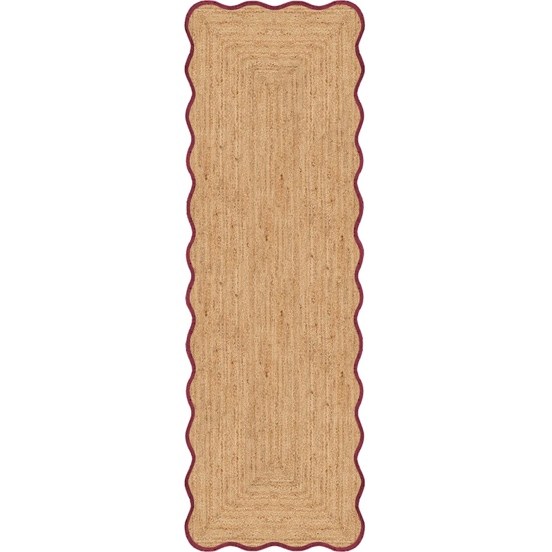 Scallop Jutematta 75x200 cm, Vinröd