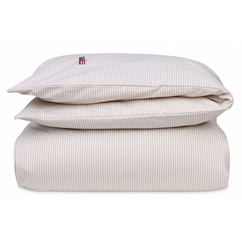 Baby Pin Point Påslakan 100x130 cm, Beige / Vit