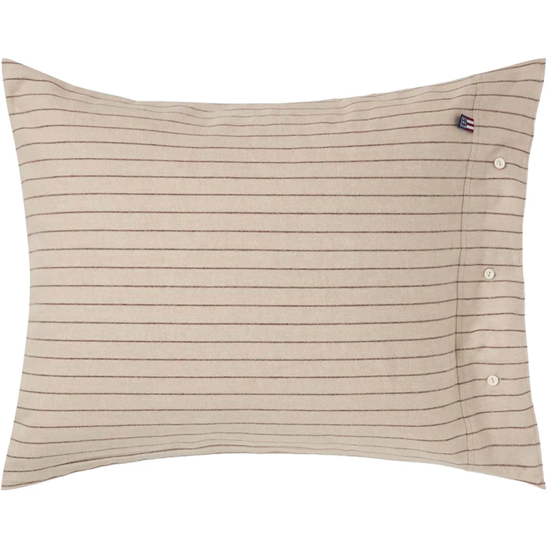 Pinstriped Örngott 50x60 cm, Beige / Brun