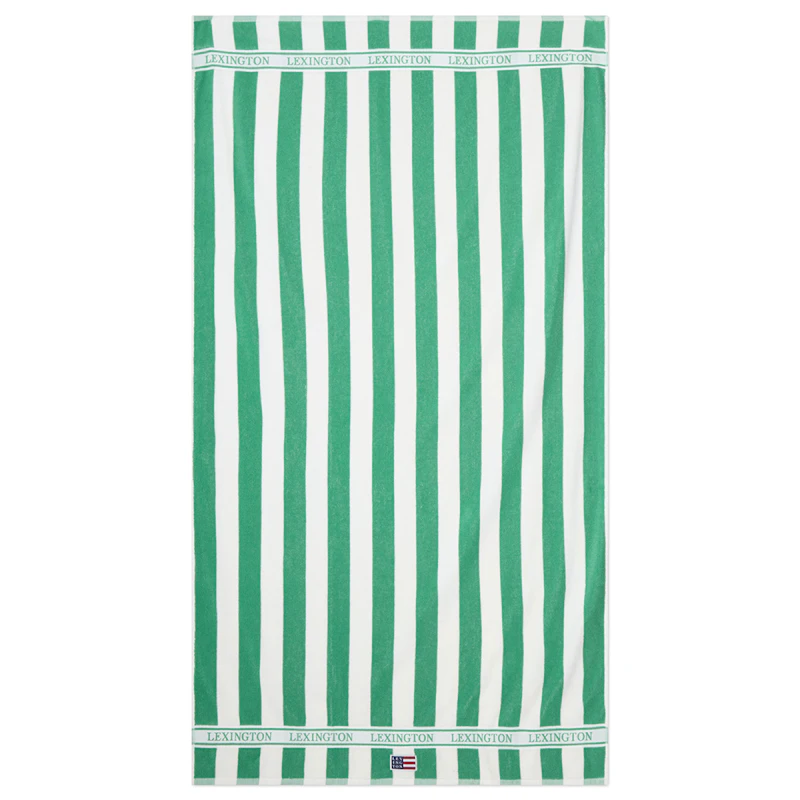 Strandhandduk Randig, Grön