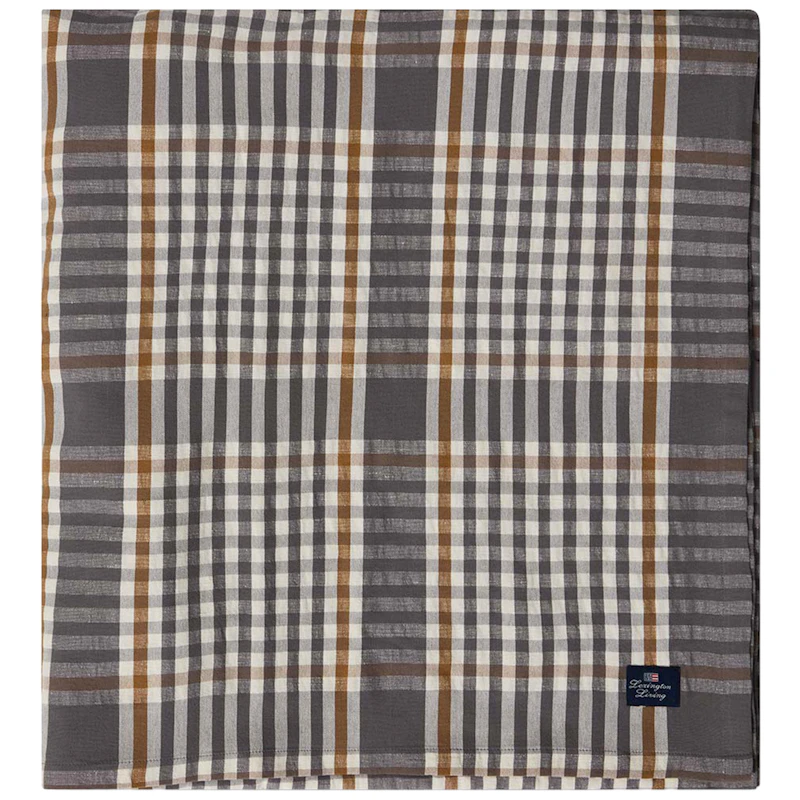 Checked Duk 150x350 cm, Grå / Vit / Fudge