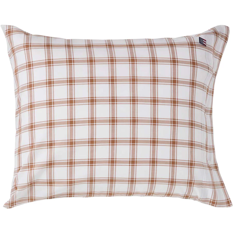 Checked Örngott 50x60 cm, Vit / Fudge