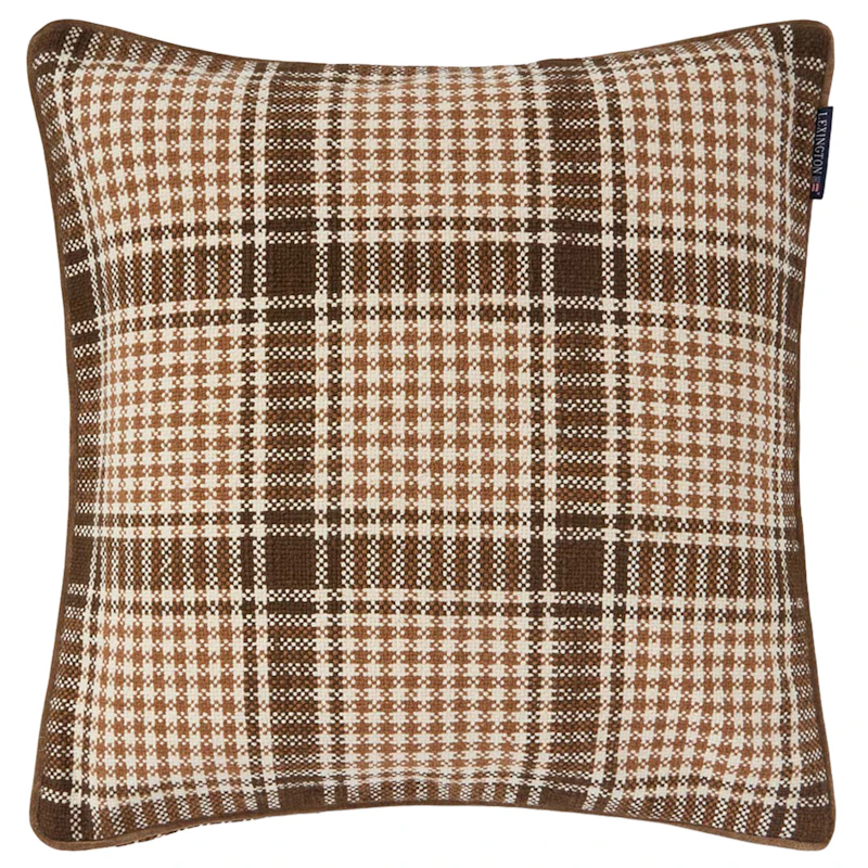 Checked Kuddfodral 50x50 cm, Brun / Fudge / Ljusbeige