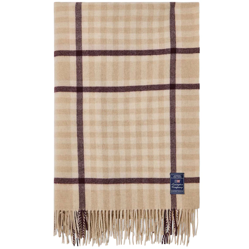 Checked Pläd 130x170 cm, Beige / Fikon