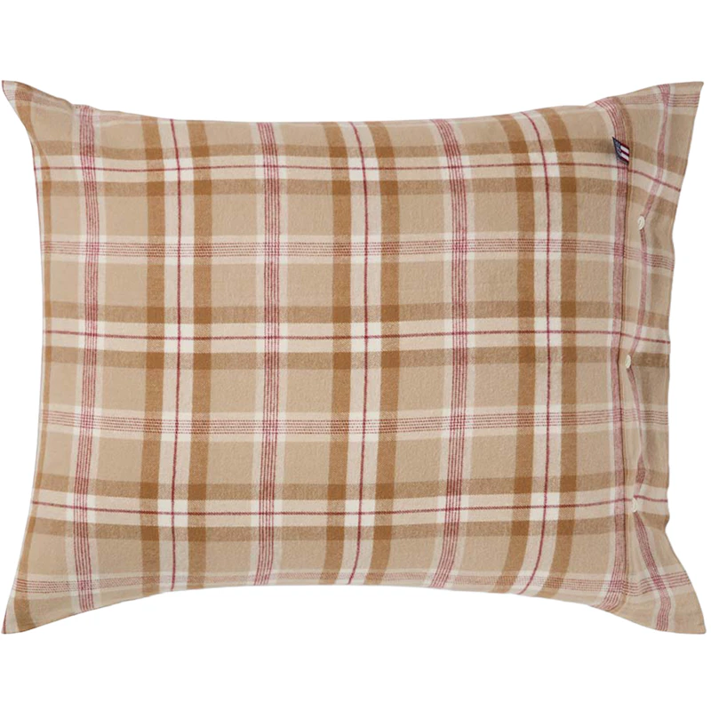 Checked Örngott 50x60 cm, Fudge / Beige / Fikon