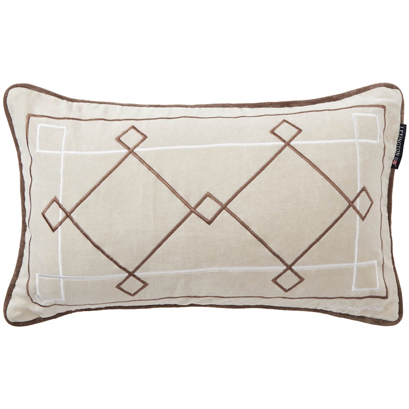 Graphic Embroidered Kuddfodral 30x50 cm, Brun/Beige