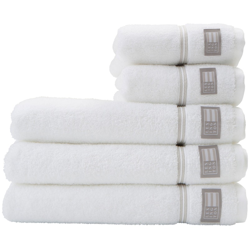 Hotel Handduk 50x70 cm, Vit / Beige