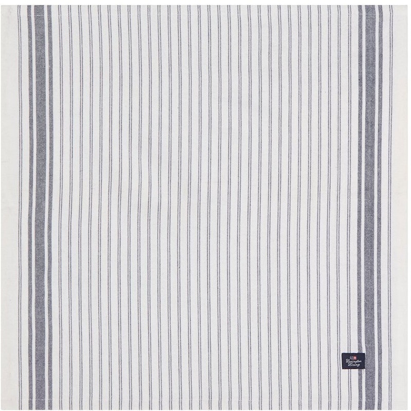 Icons Striped Organic Cotton Oxford Servett, Vit / Dress Blue
