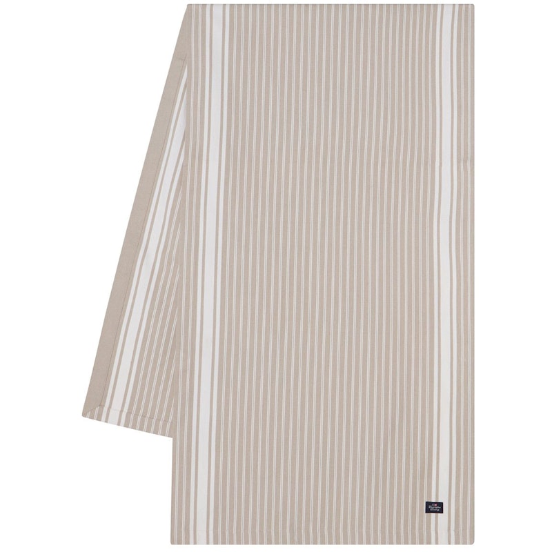 Icons Striped Organic Cotton Oxford Löpare 50x150 cm, Beige / Vit