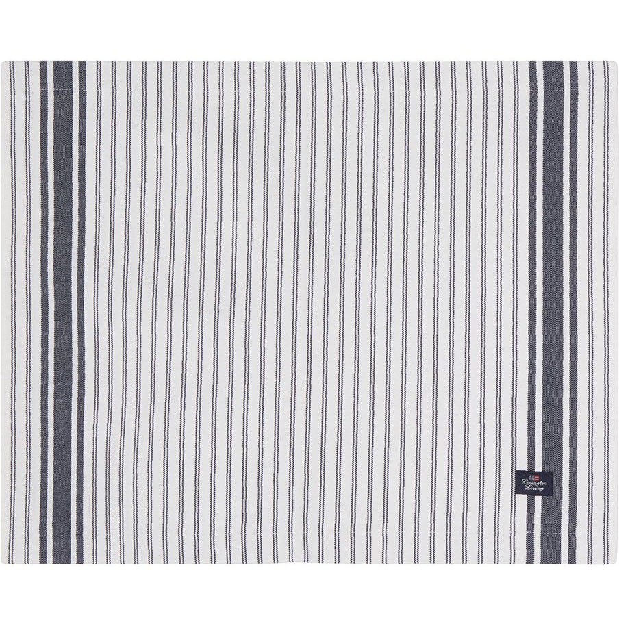 Lexington Icons Striped Organic Cotton Oxford Bordstablett Vit / Dress Blue - Bordstabletter & Glasunderl&auml;gg Bomull Vit - 10003073-5545-PL10