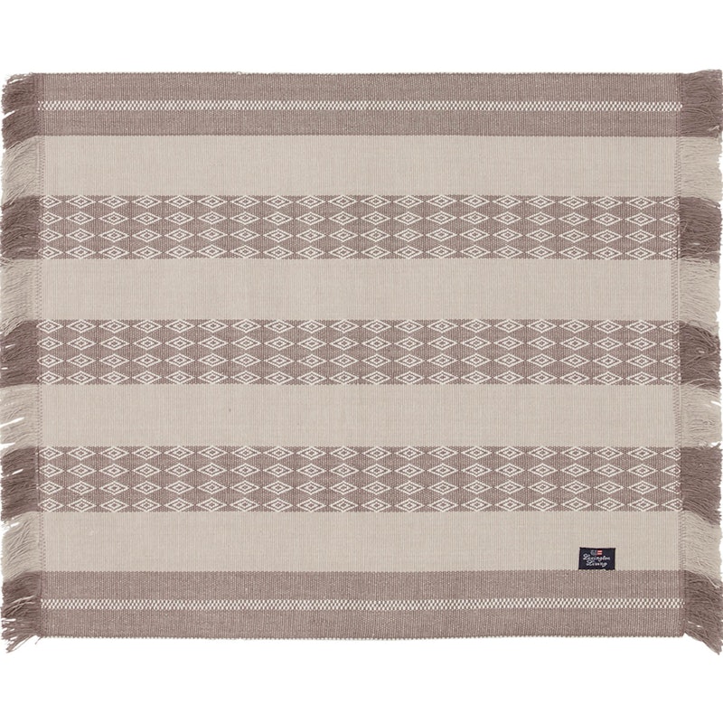 Jacquard Striped Bordstablett 40x50 cm, Vit/Beige