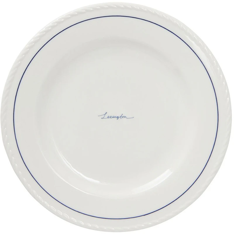 Lexington Porcelain Desserttallrik 22 cm 4-pack, Vit / Mörkblå