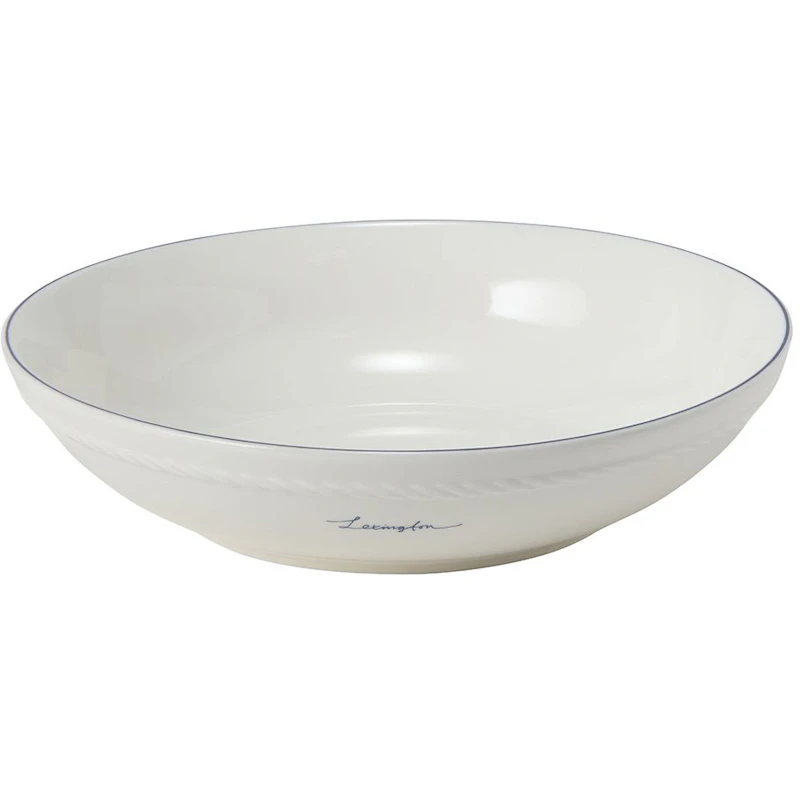 Lexington Porcelain Medium Skål 22 cm, Vit / Mörkblå
