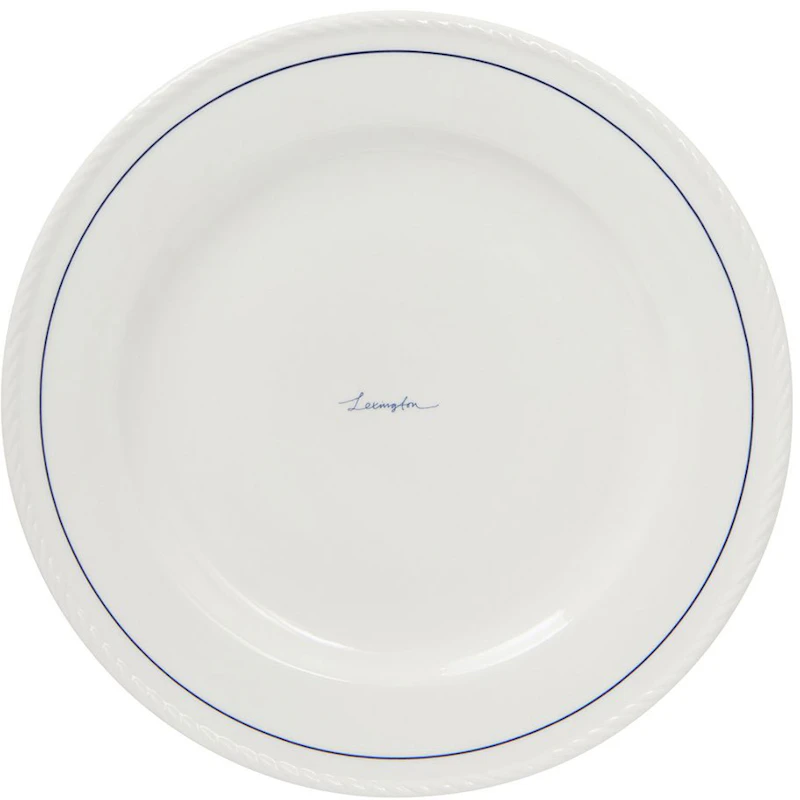 Lexington Porcelain Middagstallrik 27,5 cm 4-pack, Vit / Mörkblå