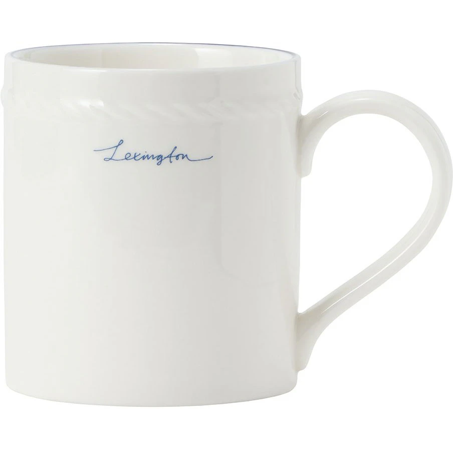 Lexington Porcelain Mugg 8 Cm Vit / M&ouml;rkbl&aring; - Kaffekoppar Porslin Vit - 10008110-1730-ONE