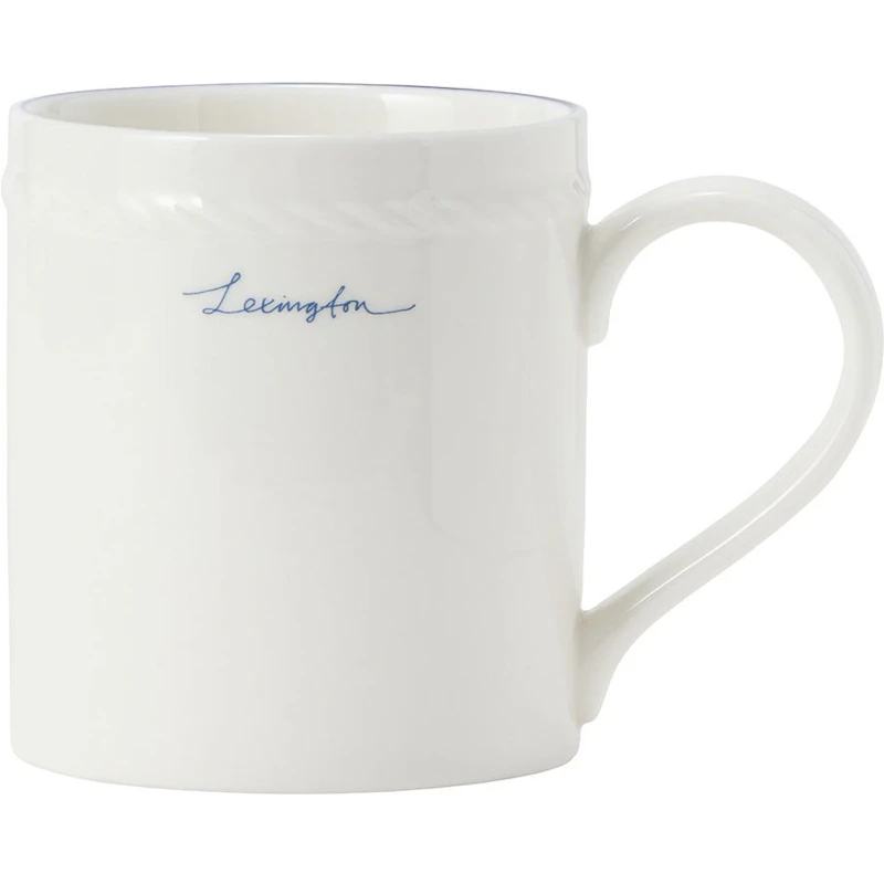 Lexington Porcelain Mugg 8 cm, Vit / Mörkblå