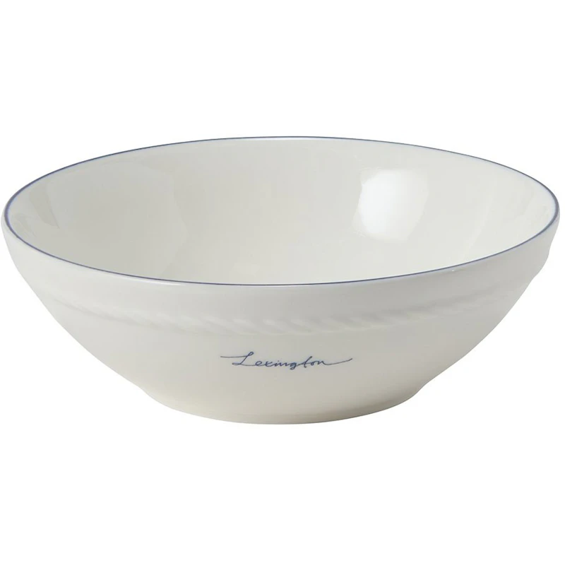 Lexington Porcelain Small Skål 15,5 cm 4-pack, Vit / Mörkblå