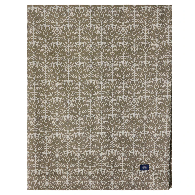 Ornament Jacquard Duk 150x350 cm, Beige / Mörk olivgrön