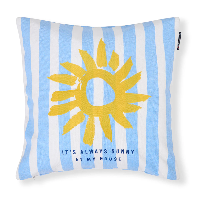 Kuddfodral 50x50 cm, Blå / Vit