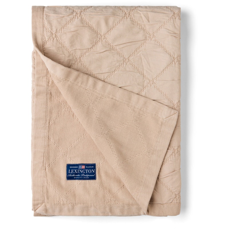 Signature Star Organic Cotton Quilted Överkast 260x240 cm, Beige