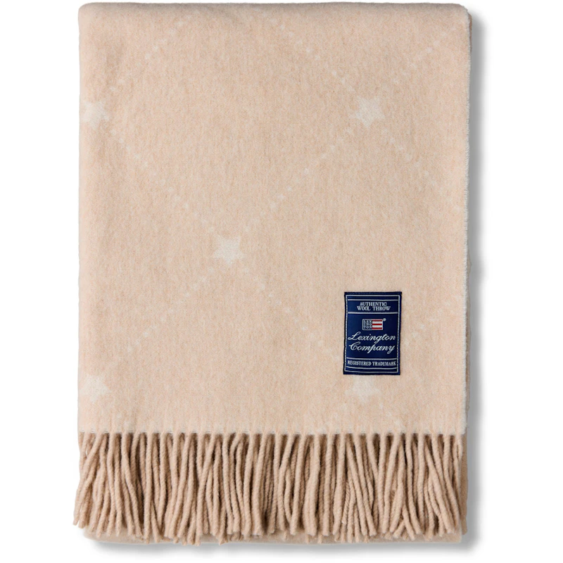 Signature Star Pläd 130x170 cm, Vit / Beige