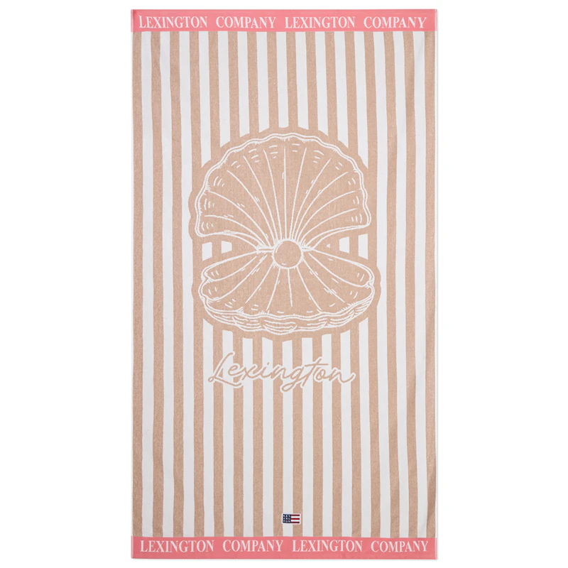 Strandhandduk, Rosa / Beige