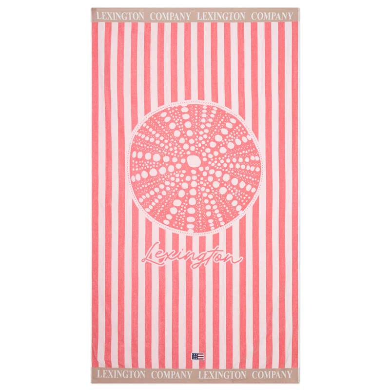 Strandhandduk, Rosa / Beige