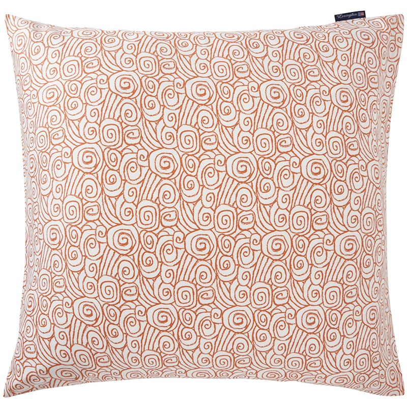 Wave Printed Cotton Sateen Örngott 65x65 cm, Terra