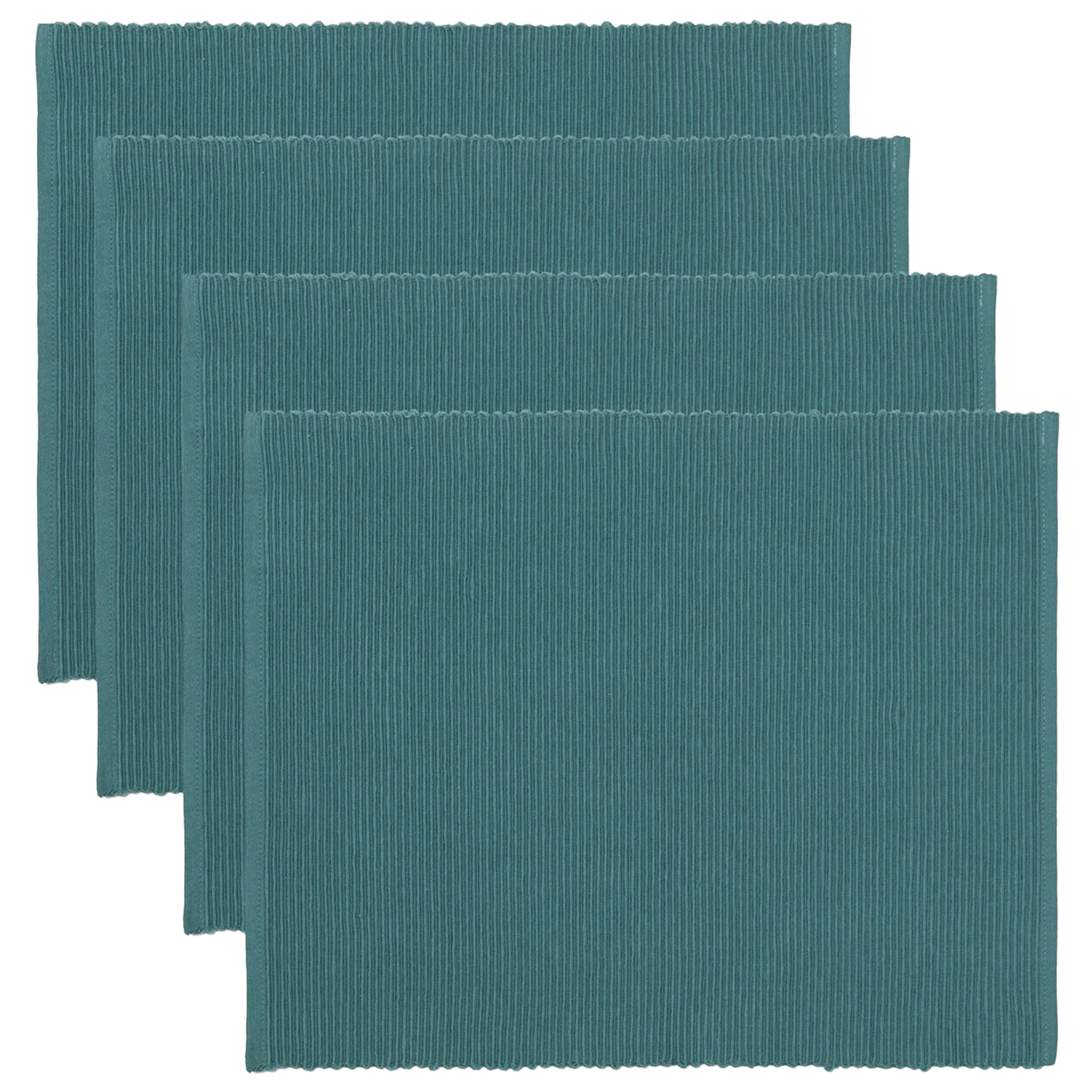 Linum Uni Bordstablett 35x46 Cm 4-pack Dark Turqouise - Bordstabletter & Glasunderl&auml;gg Bomull Dark Turquoise - 06UNI80600C97