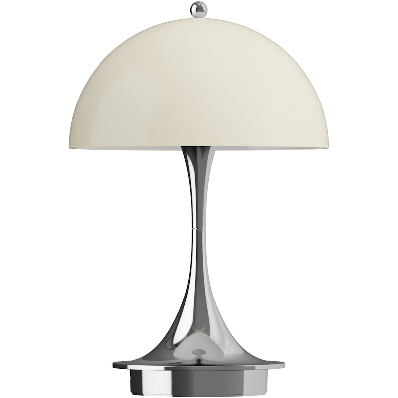 Panthella 160 Bordslampa Portabel V3, Krom / Opal Beige