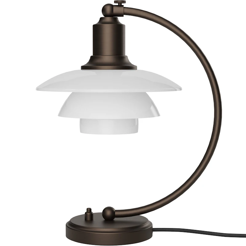 PH 2/2 Luna Bordslampa, Aged Brass / Opalglas
