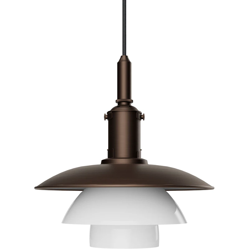 PH 3/3 Pendel, Aged Brass / Opalglas