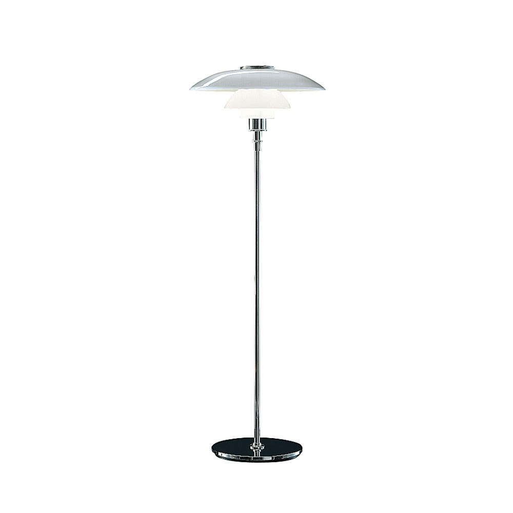 Louis Poulsen Ph 4½-3½ Glas Golvlampa Förkromad/vitt Opalglas - Golvlampor Mässing Vit - 5744161514
