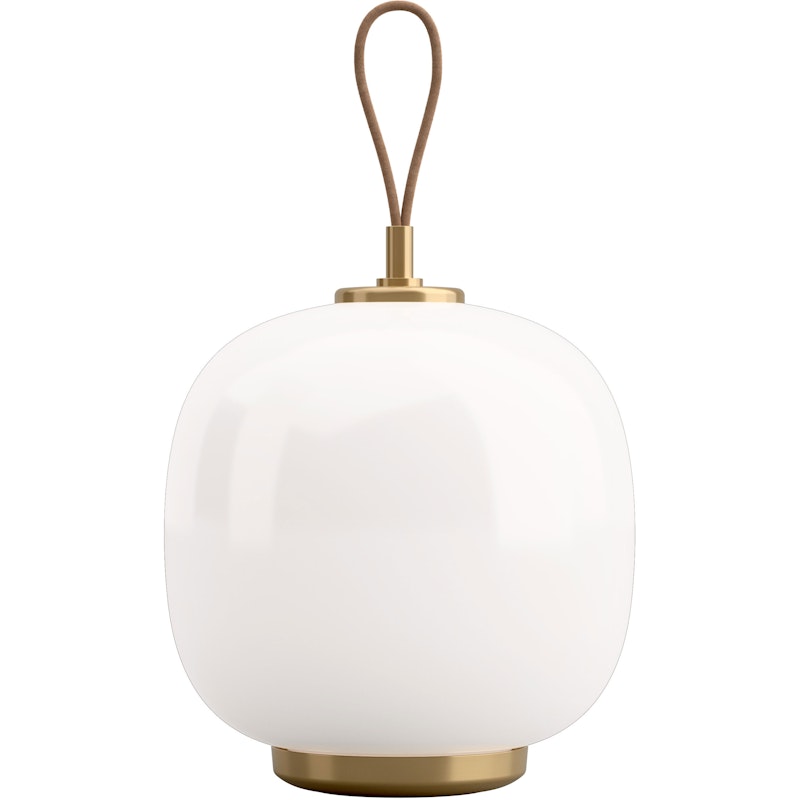 VL 45 Radiohus Bordslampa Portabel, Mässing / Glossy White