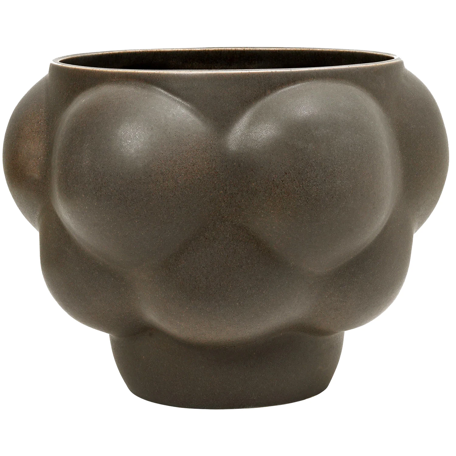 Louise Roe Balloon 06 Kruka/sk&aring;l 30 Cm Mud Brown - Krukor Stengods Raw White - 10160-5-17