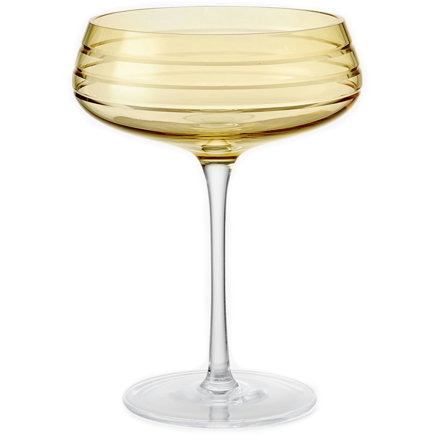 Louise Roe Triple Cut Champagnekupa Amber - Champagneglas Munbl&aring;st Glas B&auml;rnsten - 10504-13-90