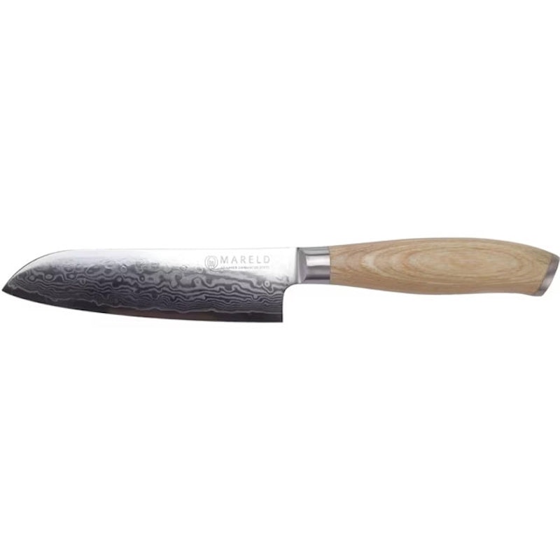Akio Santokukniv 13 cm, Ljus Trä