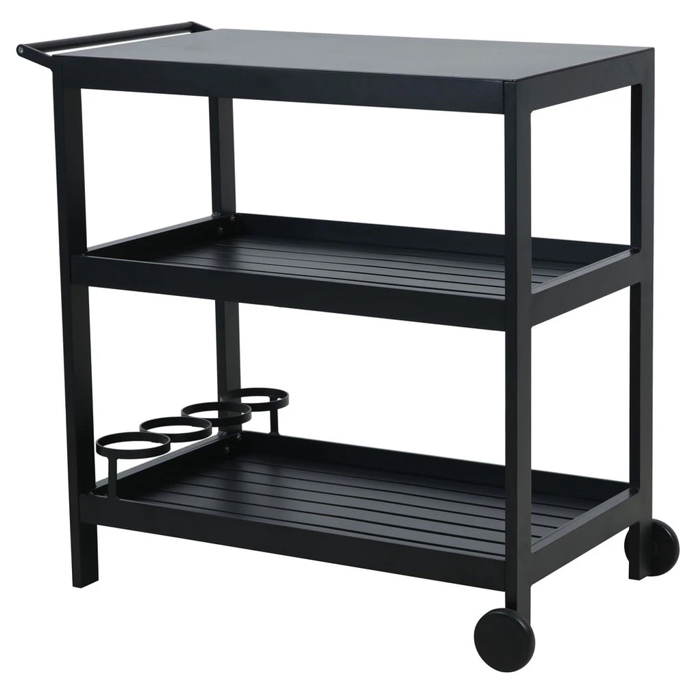 Mareld Sidobord Med Hjul Till Utek&ouml;k 92,5 x 54 Cm - Sidobord & Sm&aring;bord Pulverlackerad Aluminium Svart - MAR0081