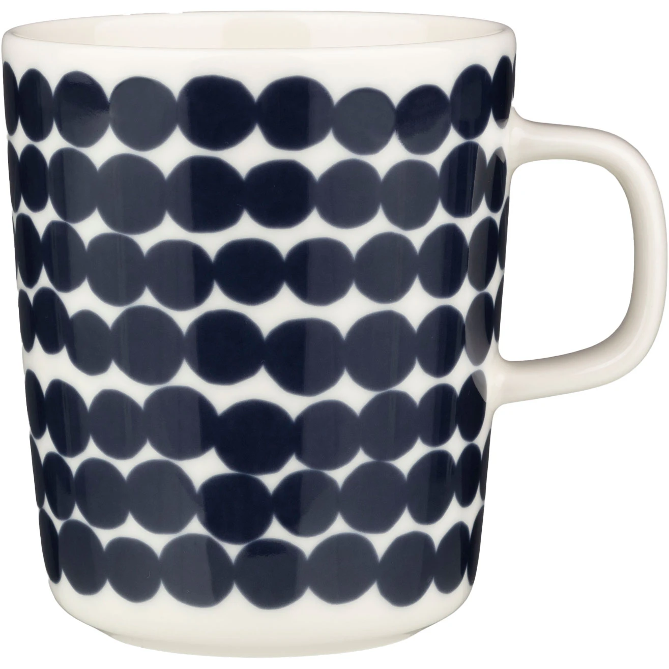 Marimekko Oiva/siirtolapuutarha Mugg 25 Cl M&ouml;rkbl&aring; / Vit - Kaffekoppar Stengods Vit - 074227-150