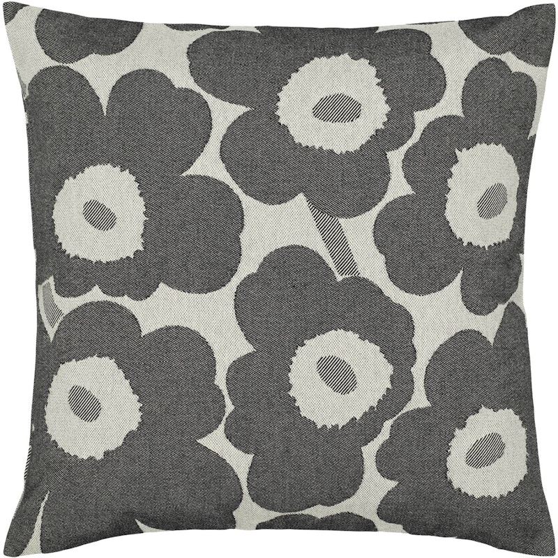 Pieni Unikko Kuddfodral 47x47 cm, Off-white/Charcoal