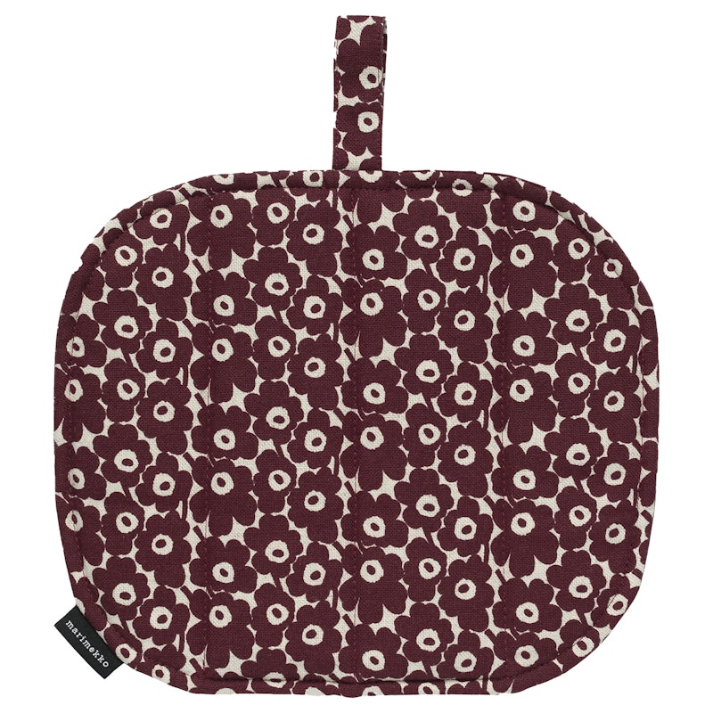 Pikkuinen Unikko Grytlapp 21,5x21,5 cm, Linen/Vinröd